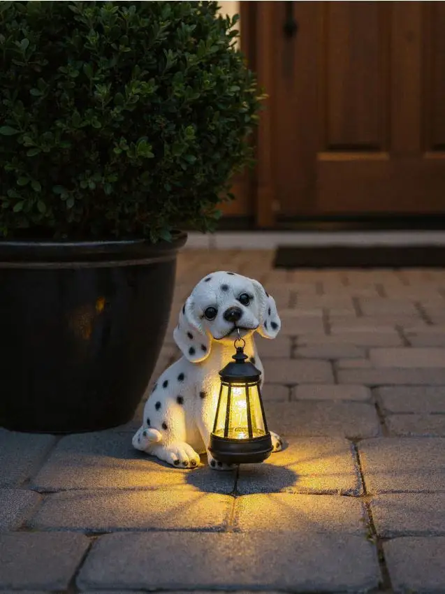 Sinsay Lampada solare LED decorativa a forma di cagnolino - bianco