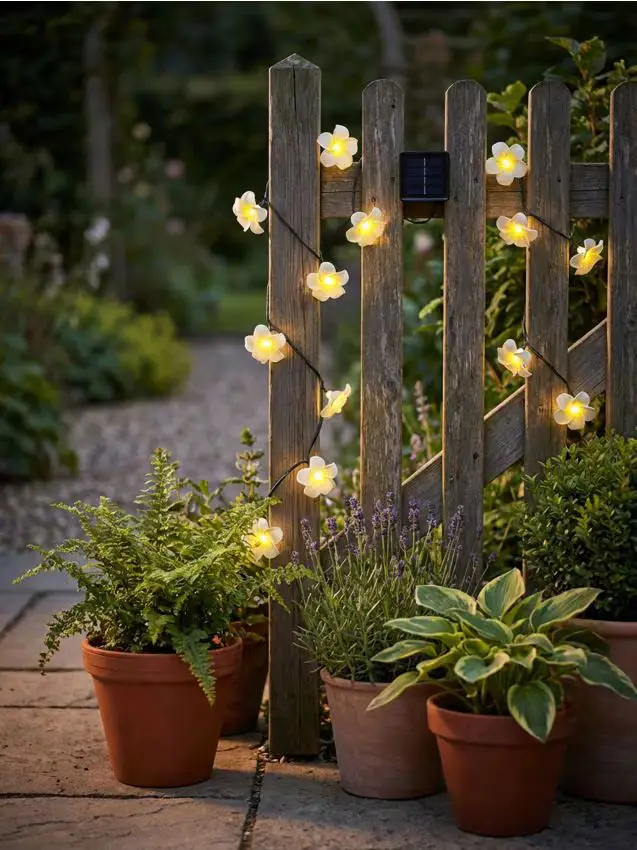 Luci solari LED a forma di fiori - multicolor