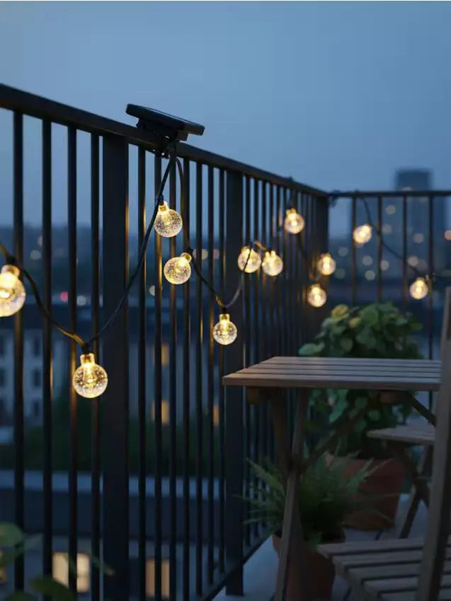 Luci solari LED decorative a forma di sfere - bianco