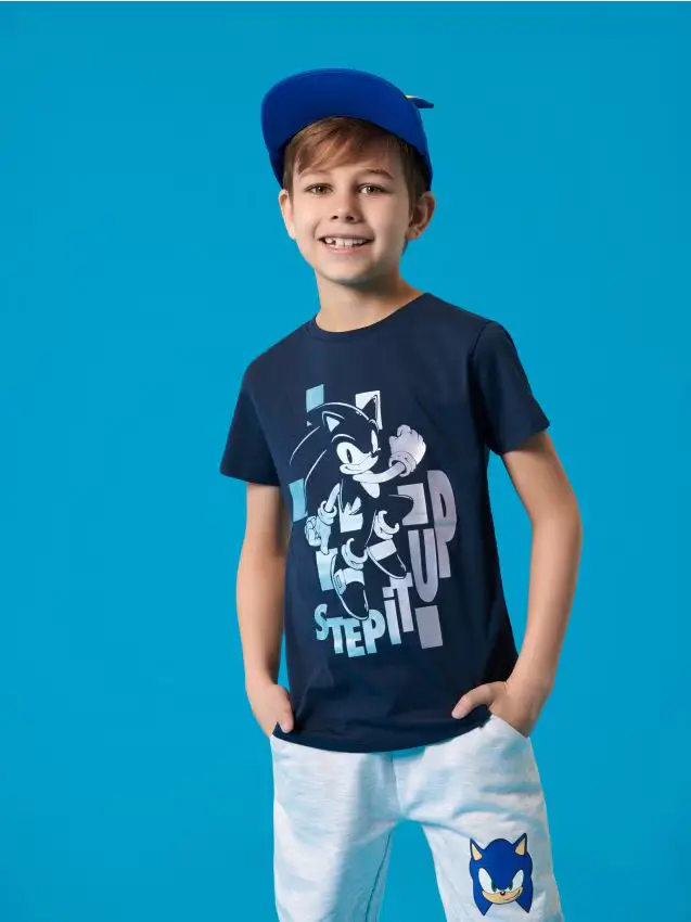 Sinsay Maglietta a maniche corte Sonic the Hedgehog - blu scuro