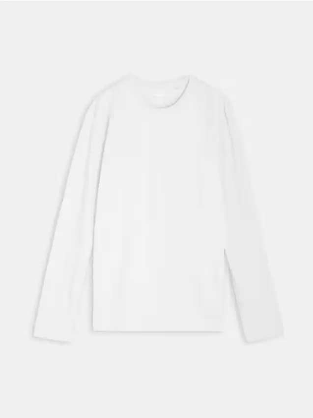 Maglietta a maniche lunghe in cotone - bianco