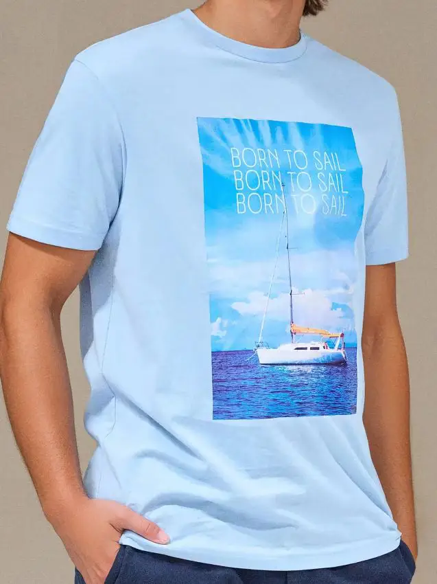 Maglietta con stampa - blu