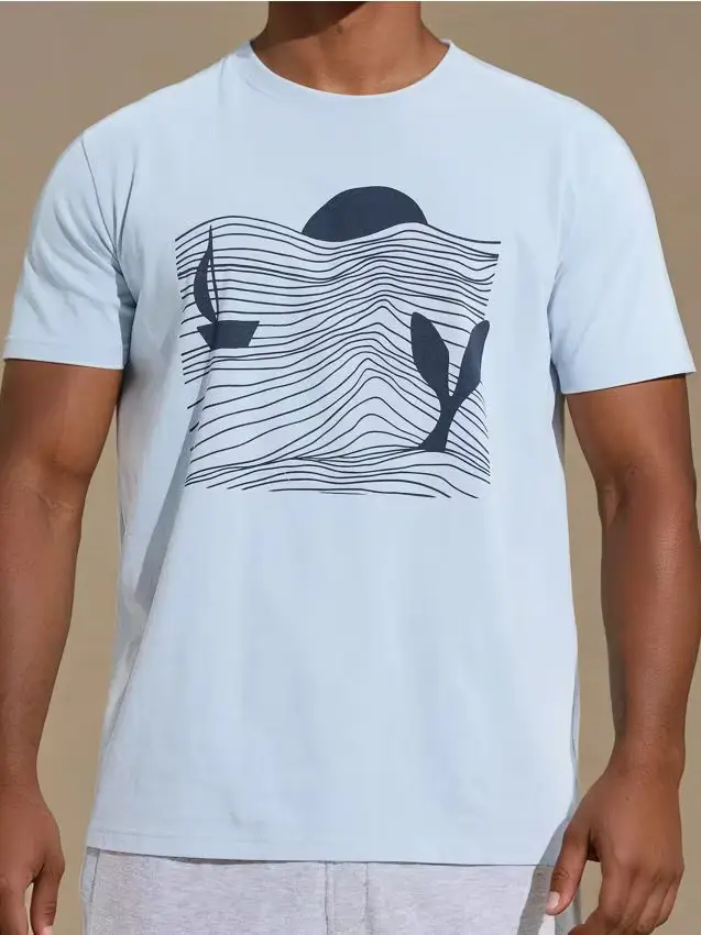 Maglietta con stampa decorativa - blu pallido