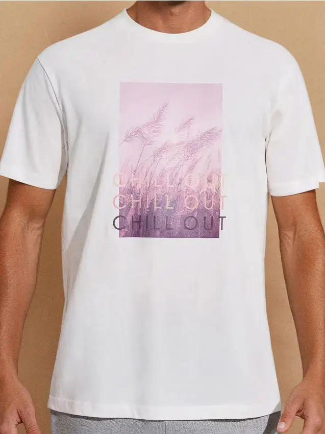 Maglietta con stampa - panna