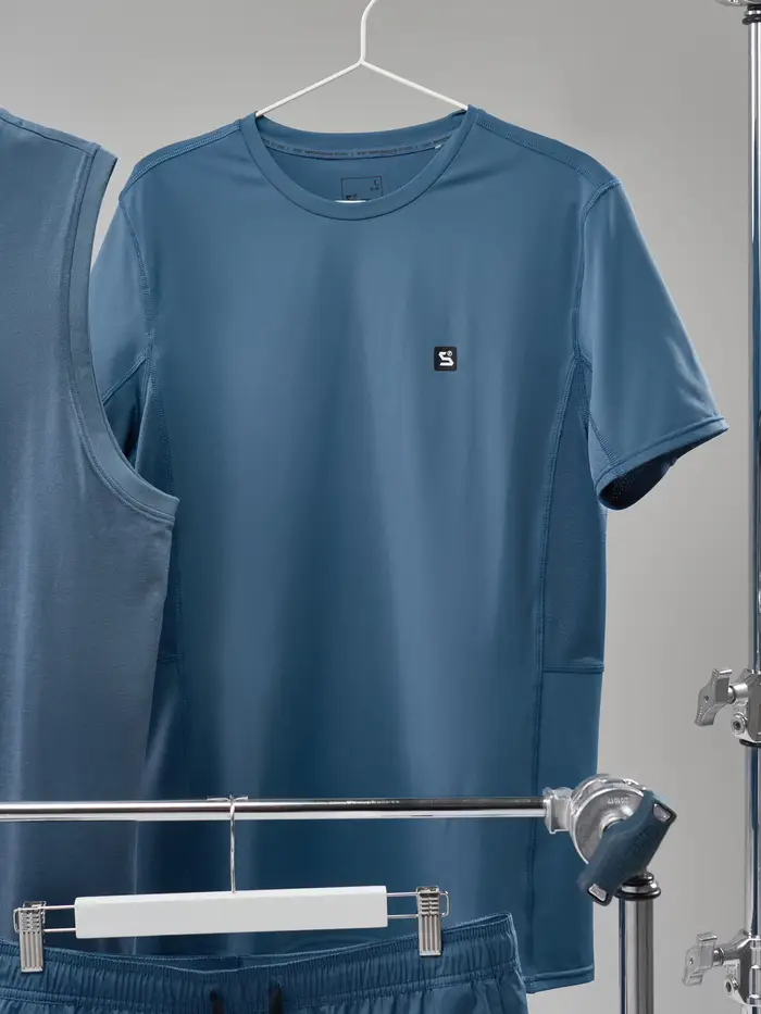 Sinsay Maglietta sportiva - steel blue miniatura 4