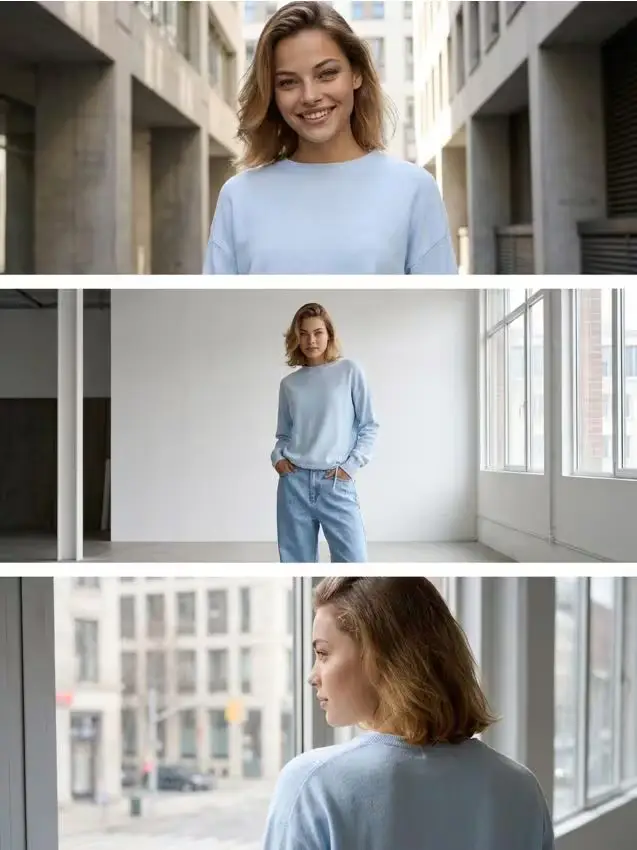 Maglione con legatura decorativa in viscosa - blu pallido