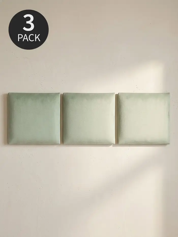 Pannelli imbottiti quadrati 3 pack - verde pallido