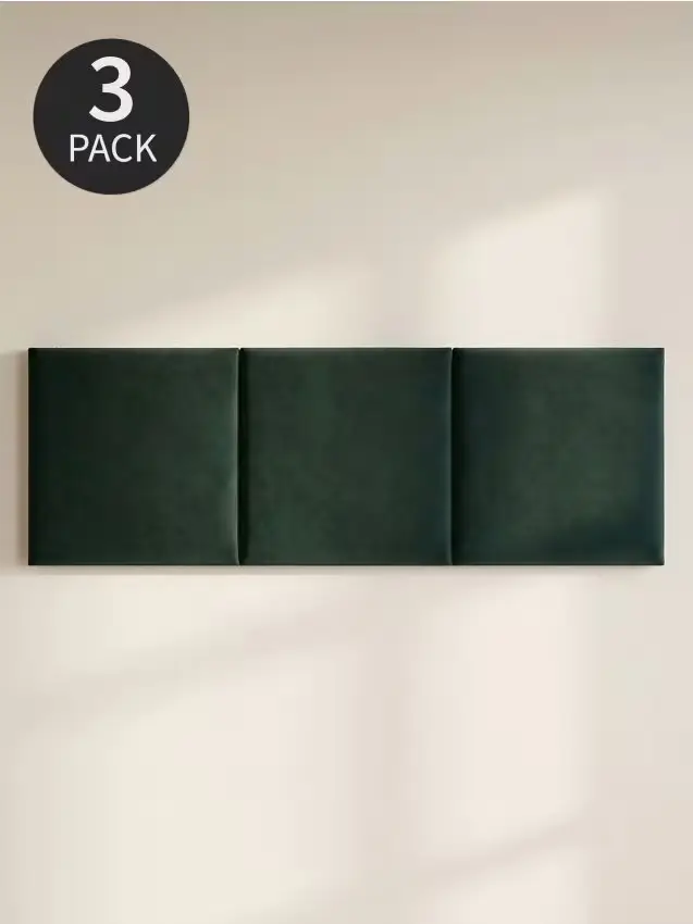 Pannelli imbottiti quadrati 3 pack - verde scuro
