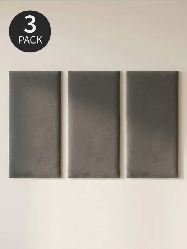 Pannelli imbottiti rettangolari 3 pack - grigio chiaro