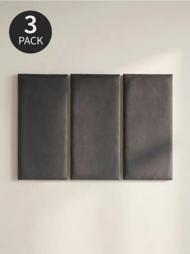Pannelli imbottiti rettangolari 3 pack - grigio scuro