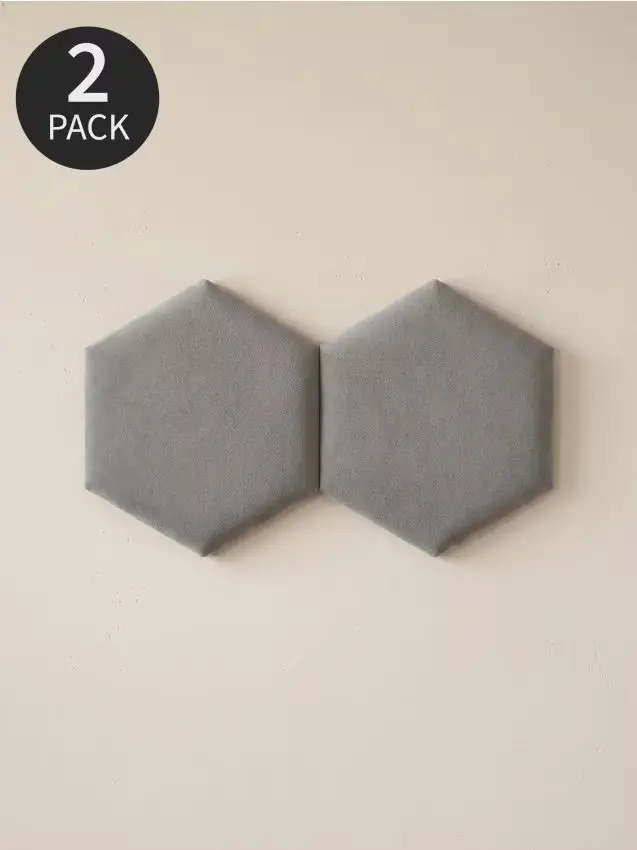 Pannelli murali esagonali imbottiti 2 pack - grigio chiaro