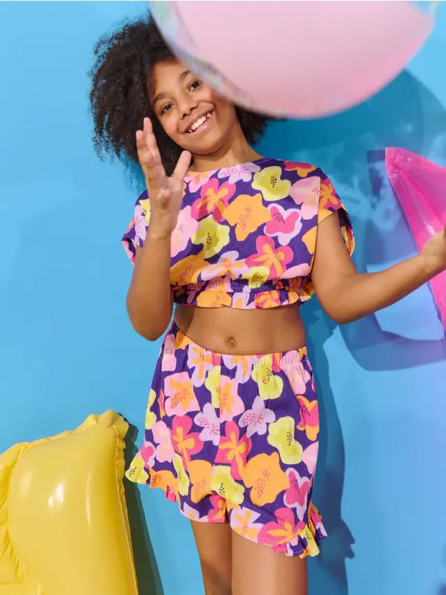 Sinsay Pantaloncini floreali - multicolor