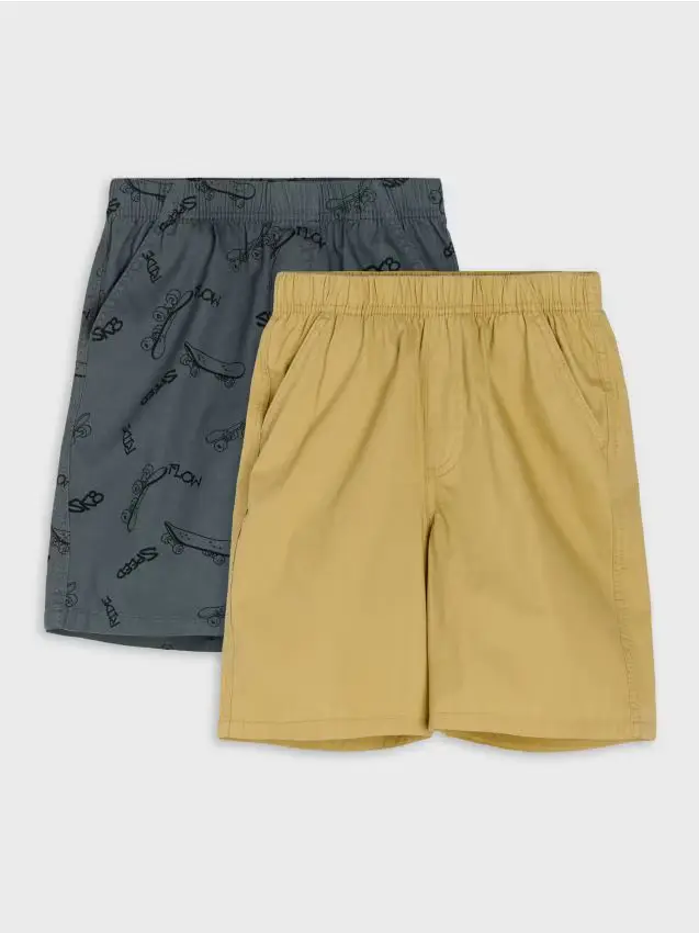 Sinsay Pantaloncini in cotone 2 pack - grigio scuro