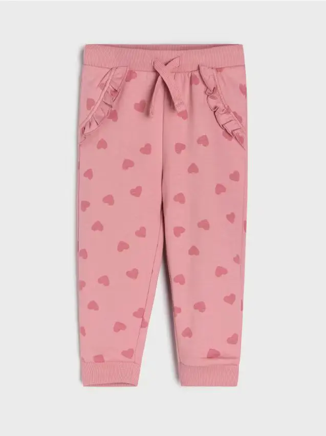 Sinsay Pantaloni in cotone con fodera calda - rosa cipria