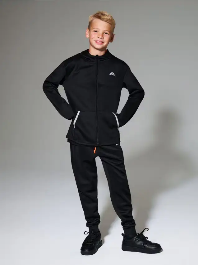 Pantaloni jogger sportivi con stampa riflettente Active - nero