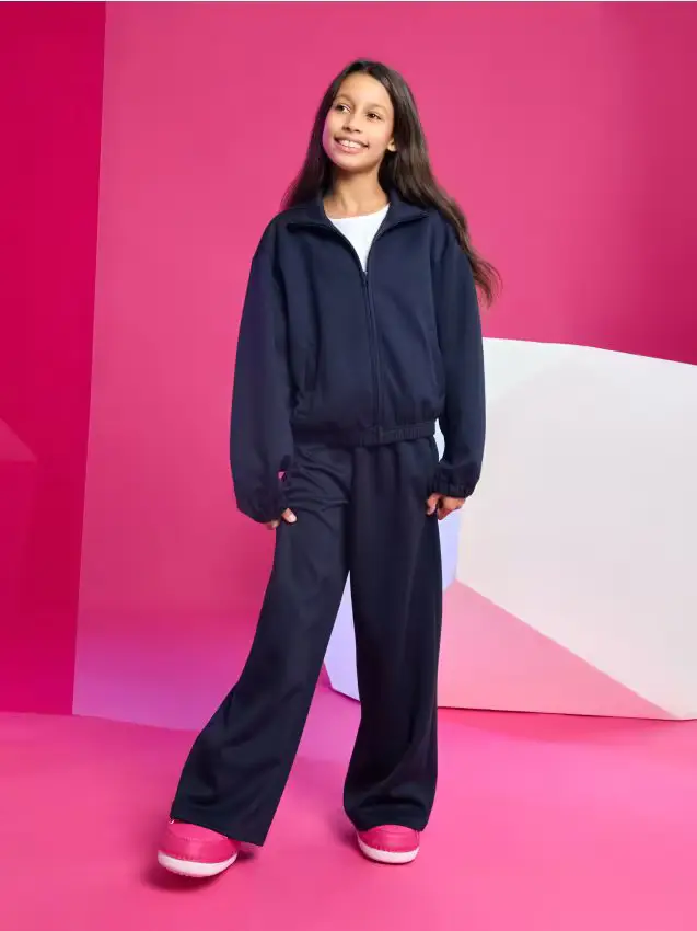 Sinsay Pantaloni wide leg - blu scuro