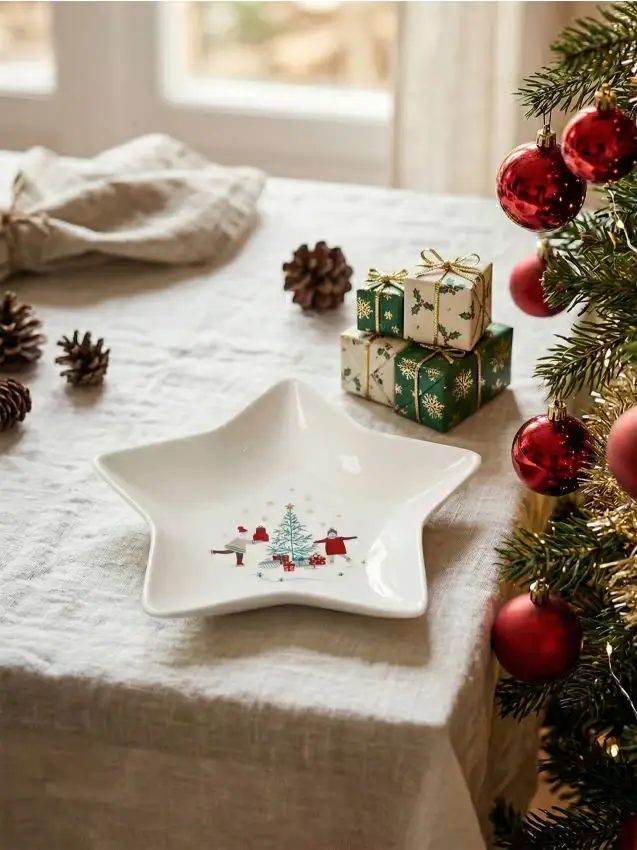 Sinsay Piatto natalizio a forma di stella - bianco