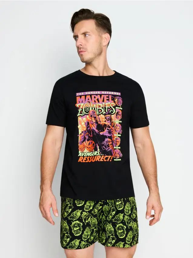 Sinsay Pigiama in cotone a due pezzi con stampa Marvel Kawaii Art Collection - multicolor