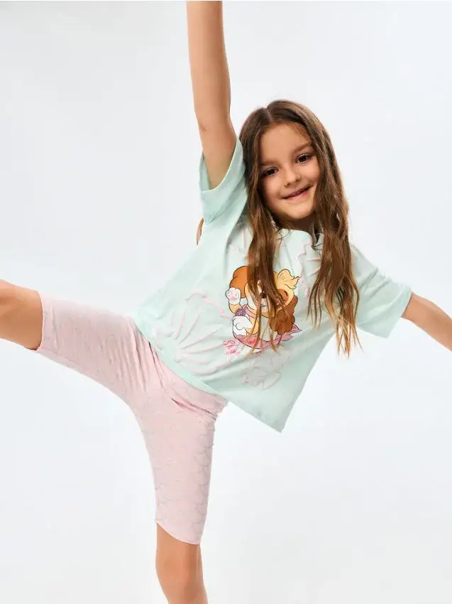 Pigiama in cotone a due pezzi con stampa PAW Patrol - turchese pallido