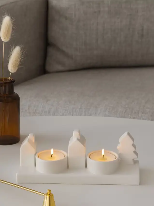 Sinsay Portacandele in ceramica - bianco