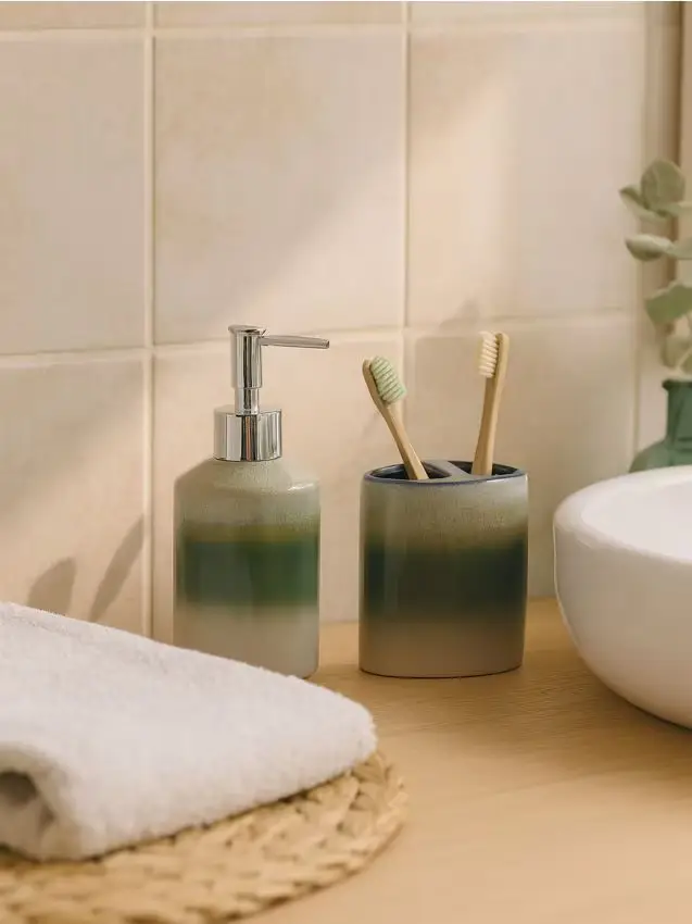 Sinsay Set da bagno - verde-marrone