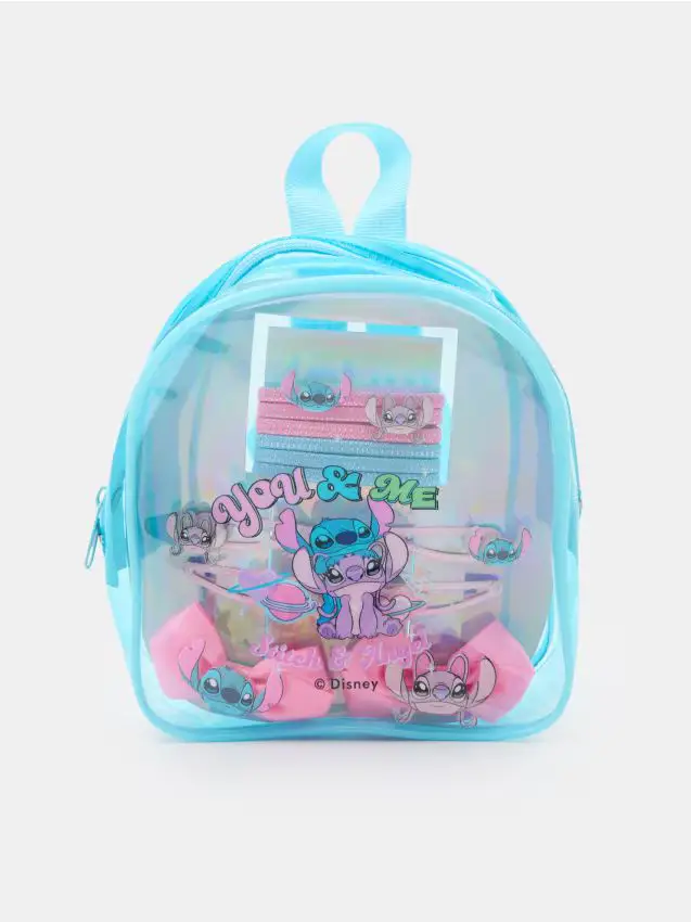Sinsay Set di accessori per capelli nello zaino Stitch - 12 pezzi - multicolor