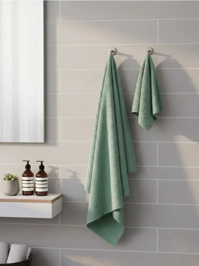 Set di asciugamani da bagno 2 pezzi - verde chiaro
