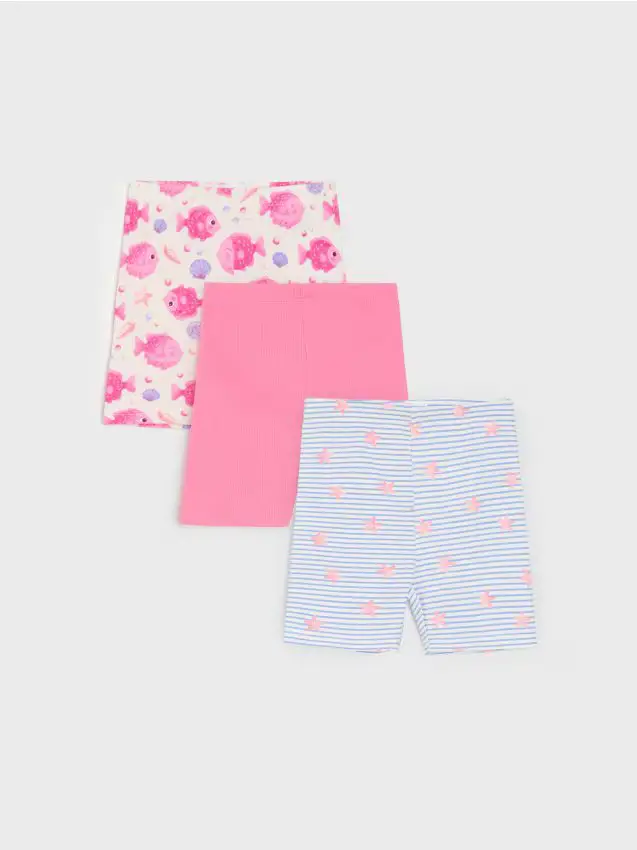 Shorts ciclista in cotone 3 pack - rosa pastello