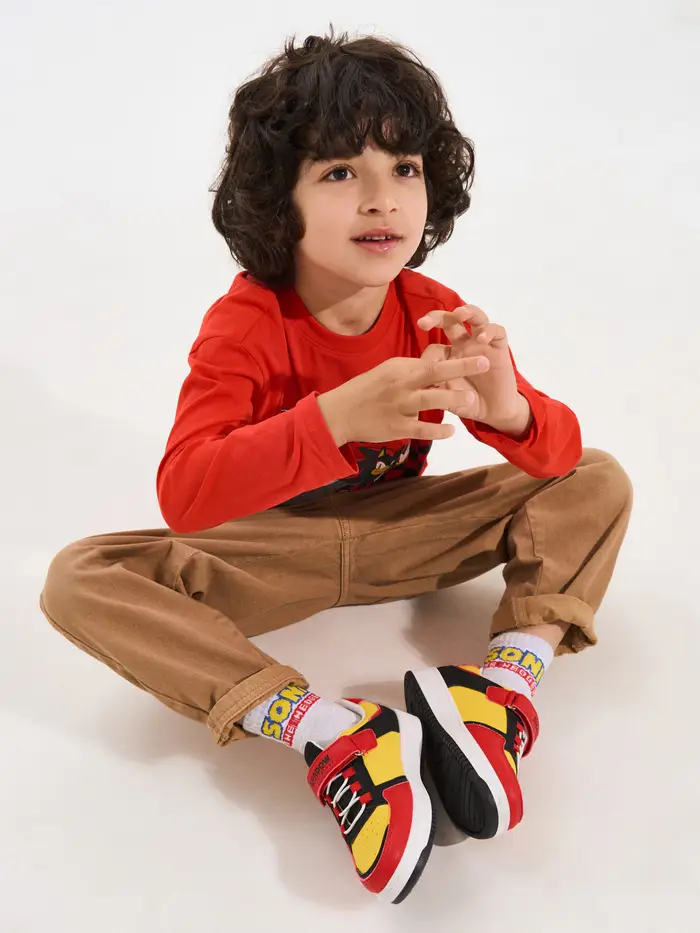 Sneakers basse in similpelle con luci LED Sonic the Hedgehog - multicolor