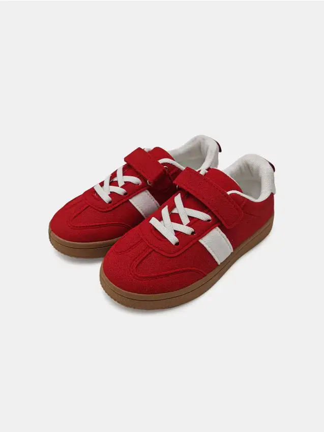 Sinsay Sneakers con chiusura a strappo in finta pelle scamosciata - rosso