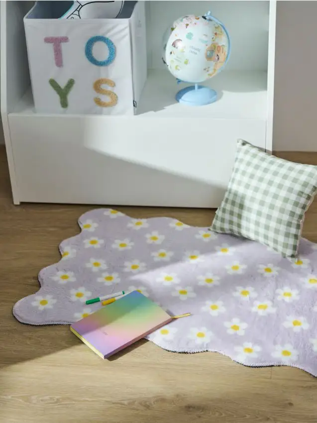 Sinsay Tappeto con motivo floreale - rosa pastello