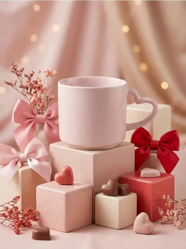 Sinsay Tazza con manico a forma di cuore - mandarino