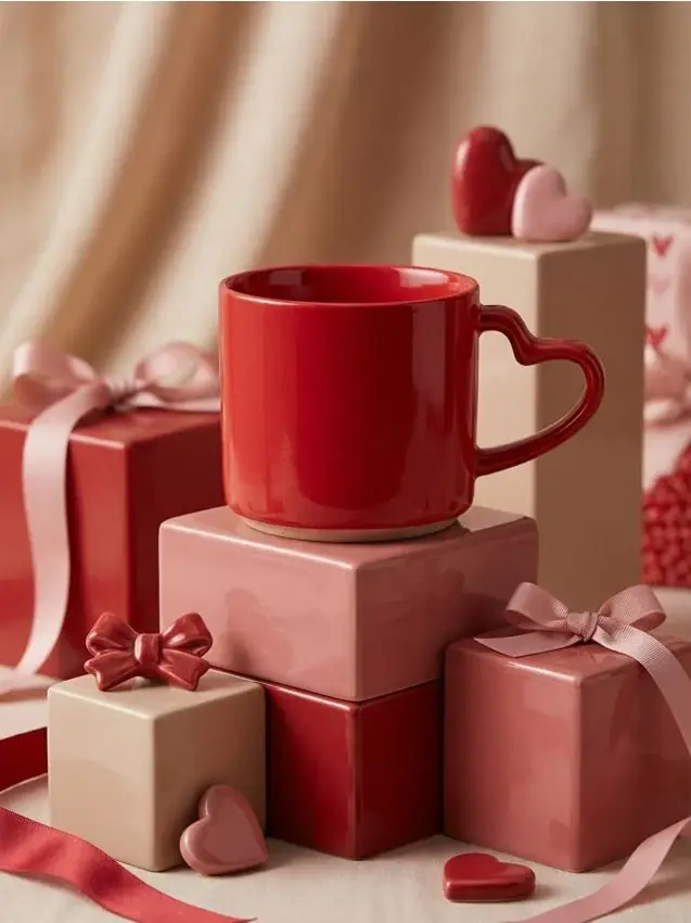 Sinsay Tazza con manico a forma di cuore - rosso