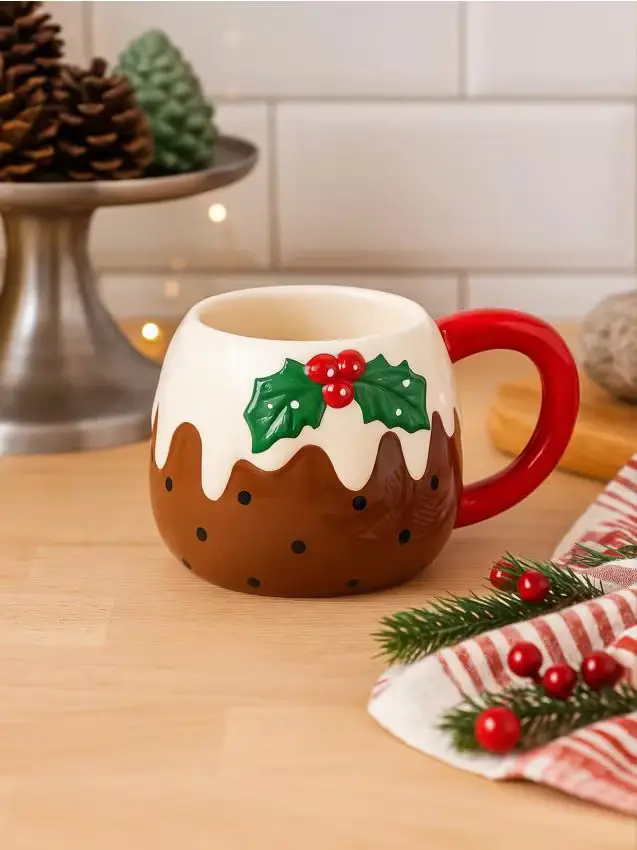 Sinsay Tazza con motivo budino di Natale - multicolor