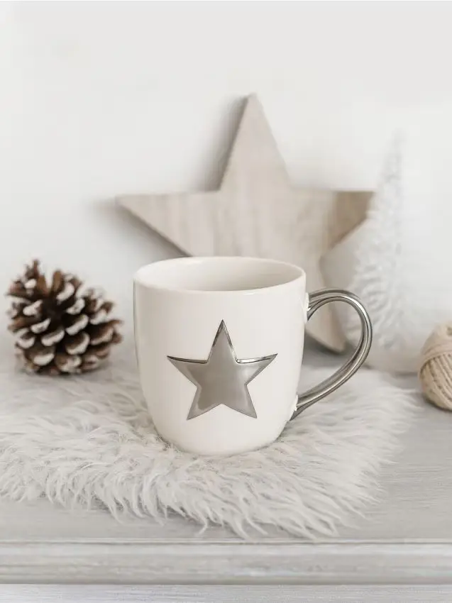 Sinsay Tazza con motivo stella - bianco