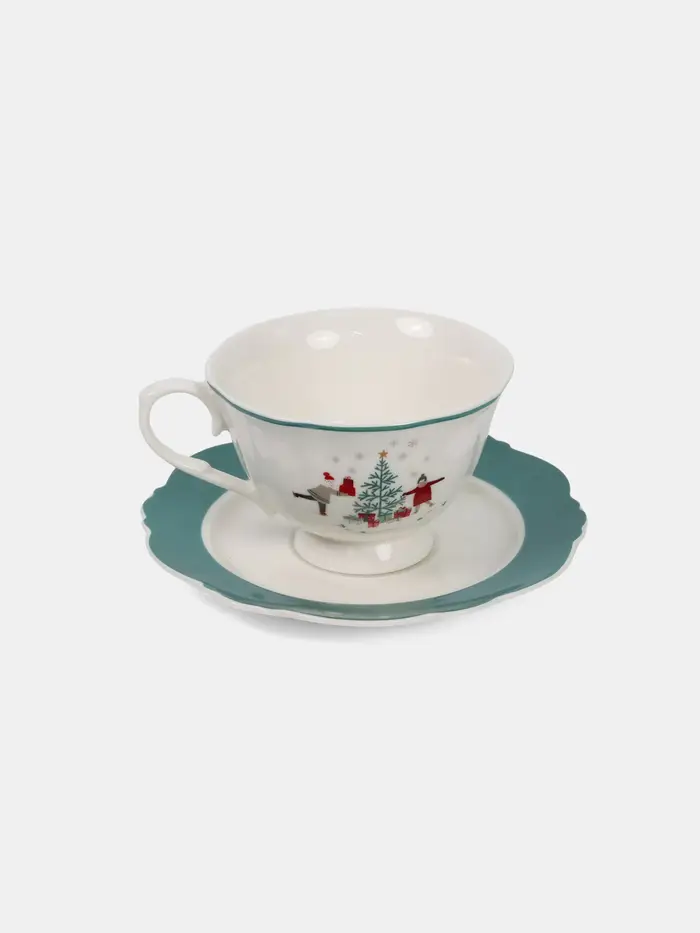 Sinsay Tazza con piattino - bianco miniatura 4