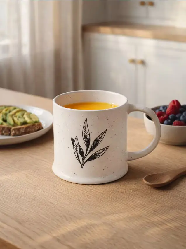 Sinsay Tazza in ceramica con stampa - nero