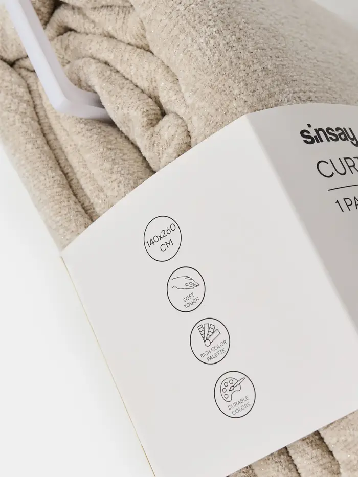 Tenda su nastro con cristalli - beige miniatura 4