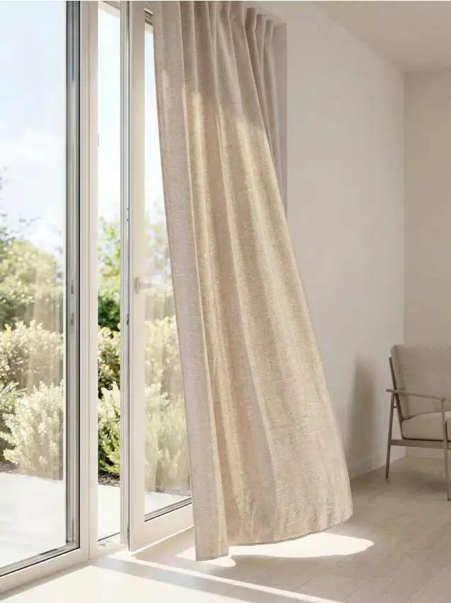 Tenda su nastro con cristalli - beige