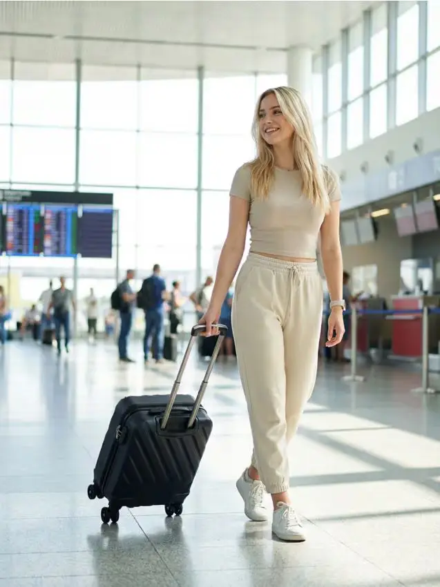 Trolley da cabina con ruote e motivo in rilievo - nero