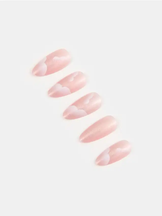 Sinsay Unghie artificiali con finitura glitter, confezione da 24 - rosa pastello