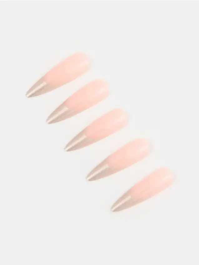 Sinsay Unghie artificiali french con punta glitterata - confezione da 24 - argento