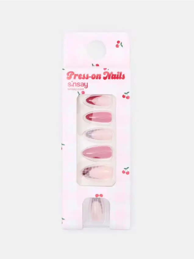 Sinsay Unghie finte a forma di mandorla 24 pack - maroon