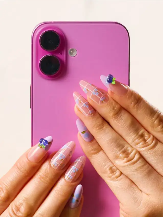 Sinsay Unghie finte a forma di mandorla con motivo fruttato - giacinto