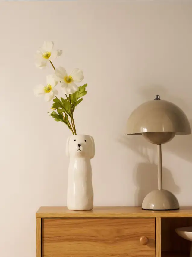 Vaso a forma di cane - bianco