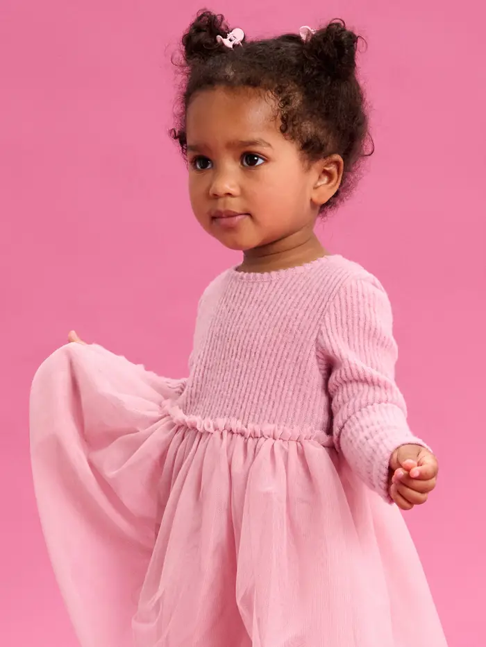 Vestito con tulle - rosa miniatura 5