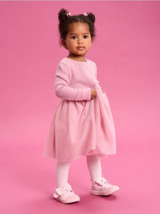 Vestito con tulle - rosa