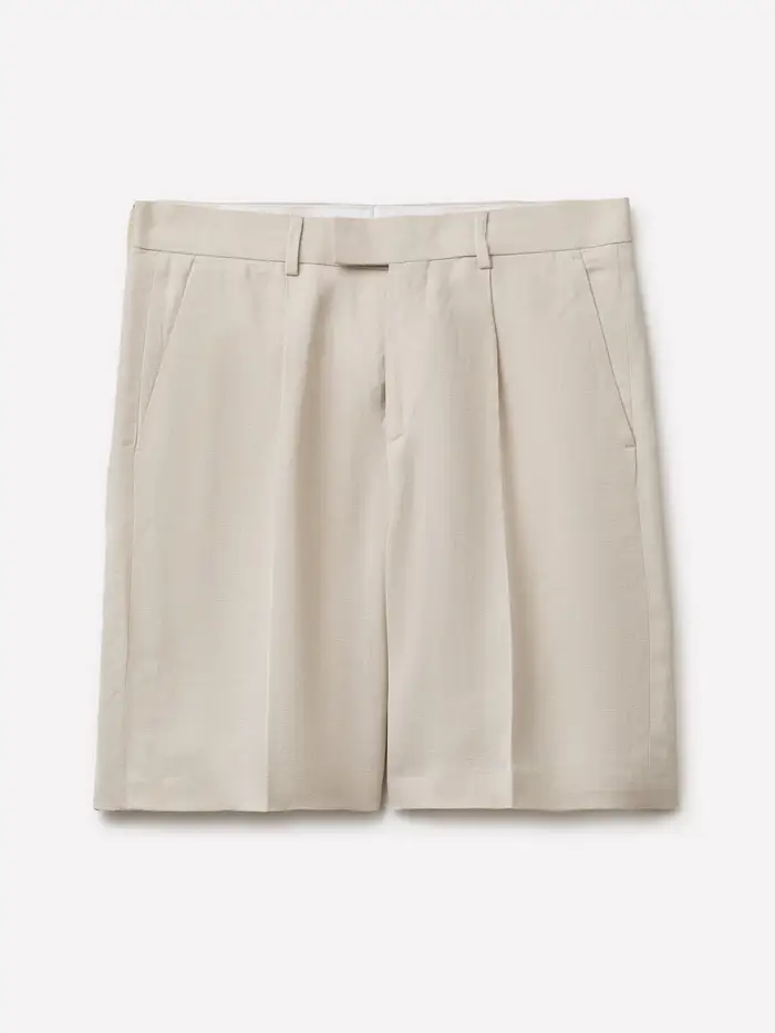Sisley Bermuda In Misto Lino, Uomo, Beige