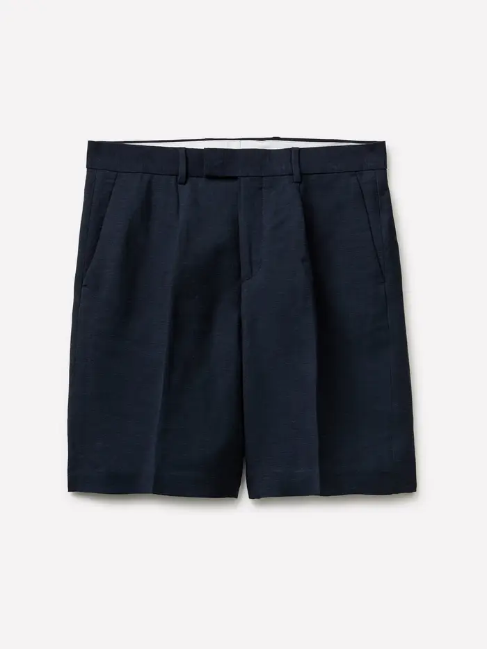 Sisley Bermuda In Misto Lino, Uomo, Blu Scuro