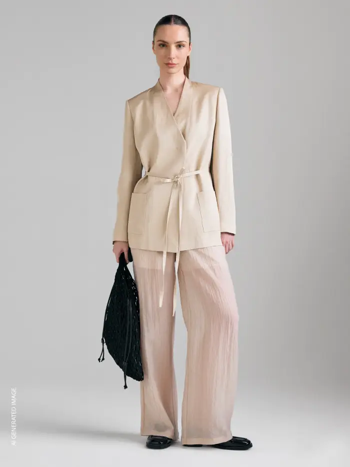 Sisley Blazer Effetto Lucido, Donna, Rosa Carne